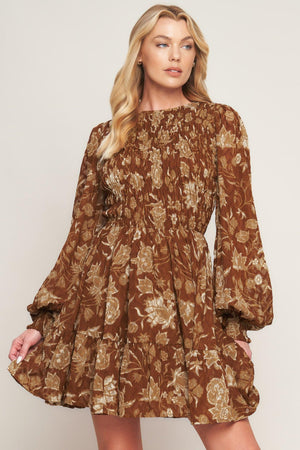 SWEET REMINISCENCE WOVEN MINI DRESS.