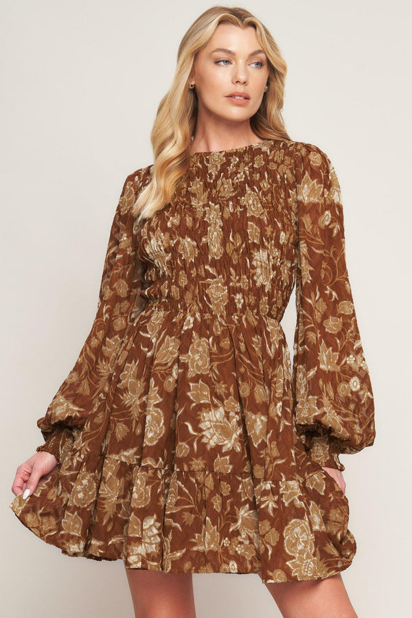 SWEET REMINISCENCE WOVEN MINI DRESS.