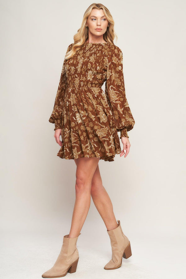 SWEET REMINISCENCE WOVEN MINI DRESS.
