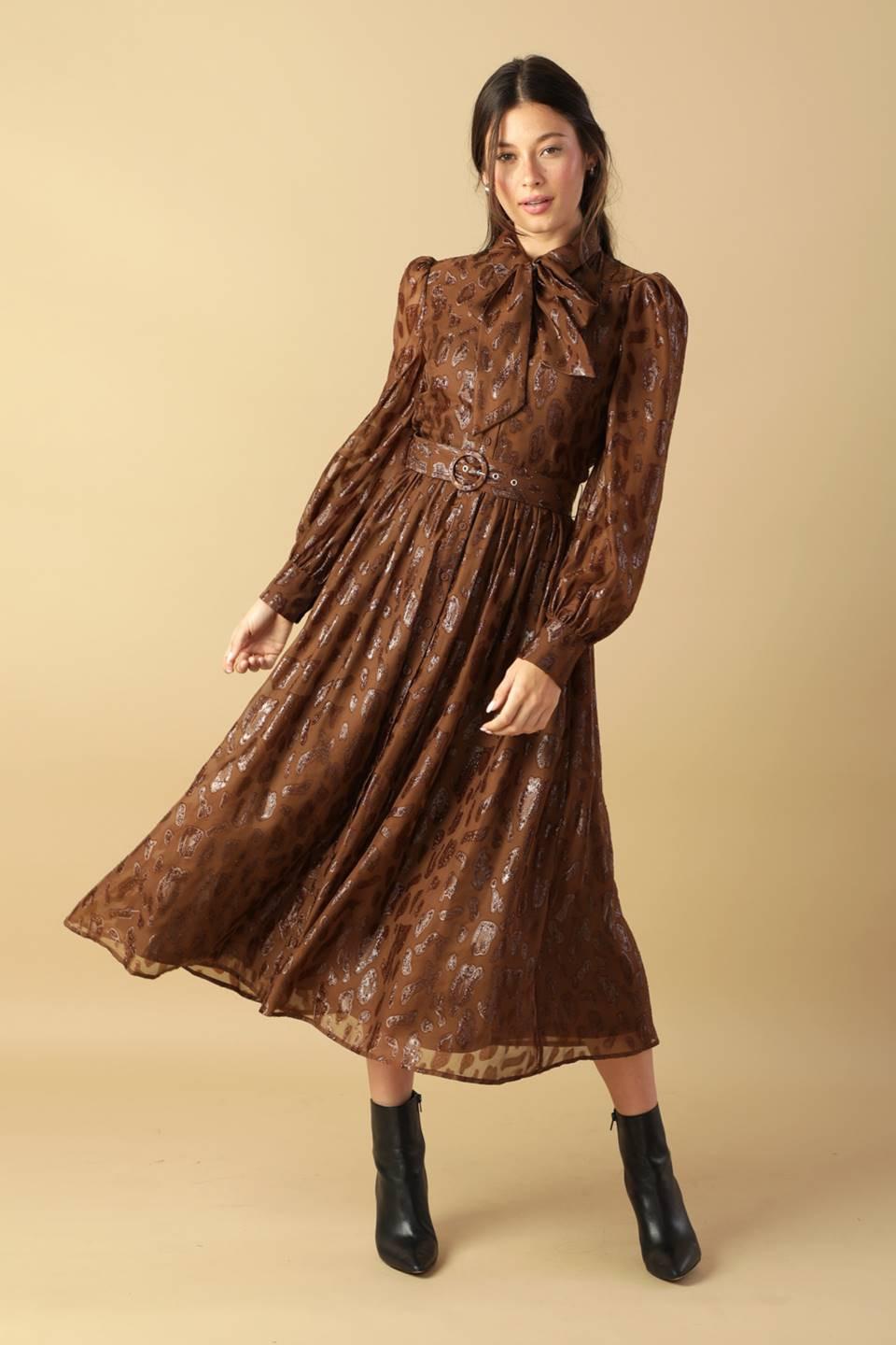 ALONG THE WAY WOVEN MIDI DRESS.