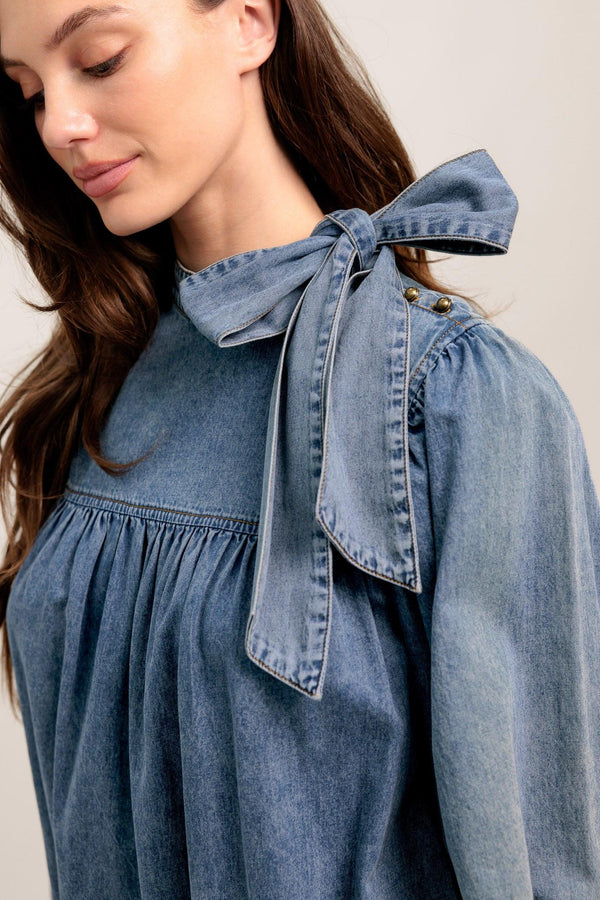 COMMON GROUND LIGHT WEIGHT DENIM MINI DRESS - Flying Tomato - DRESSES - Flying Tomato