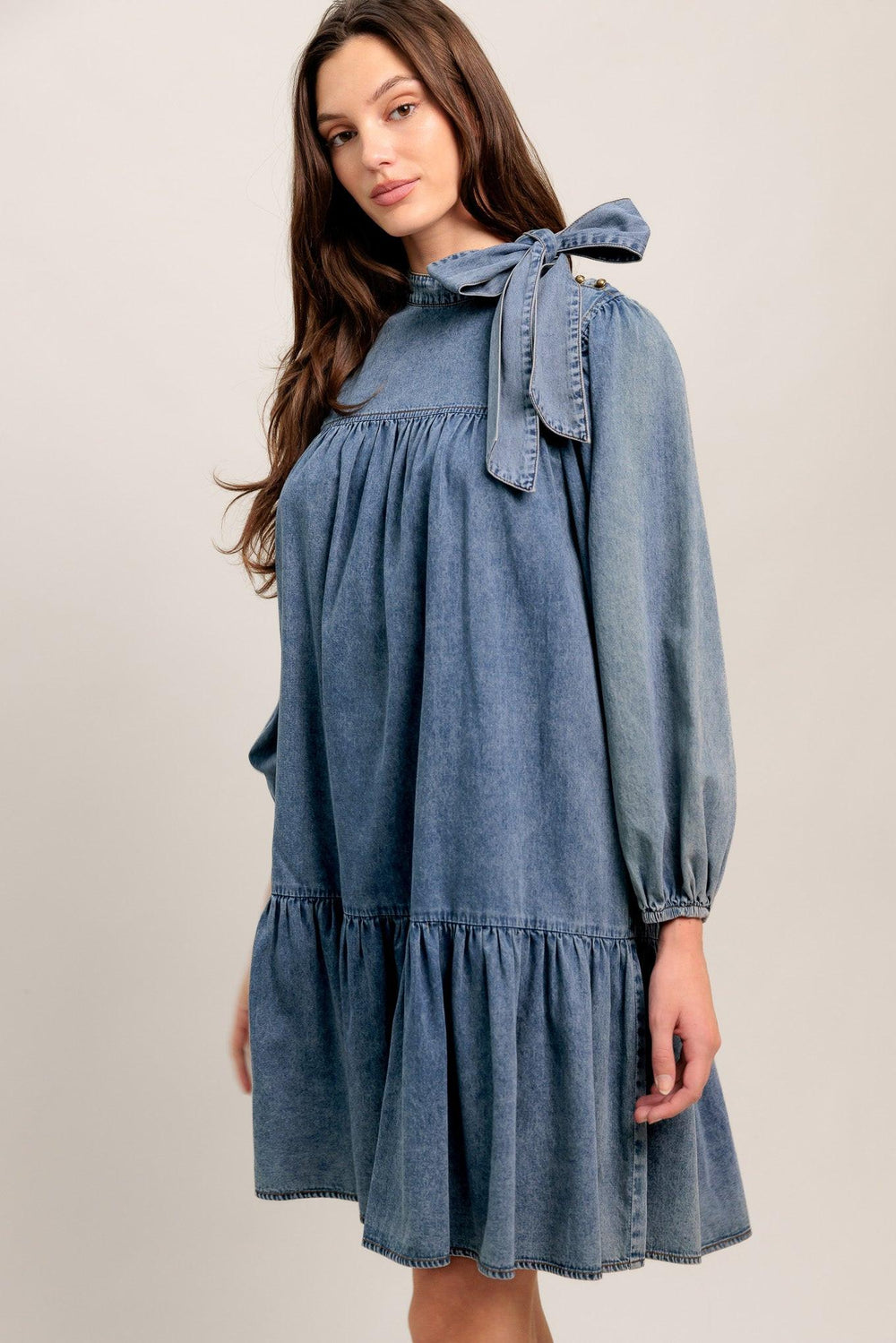 COMMON GROUND LIGHT WEIGHT DENIM MINI DRESS - Flying Tomato - DRESSES - Flying Tomato