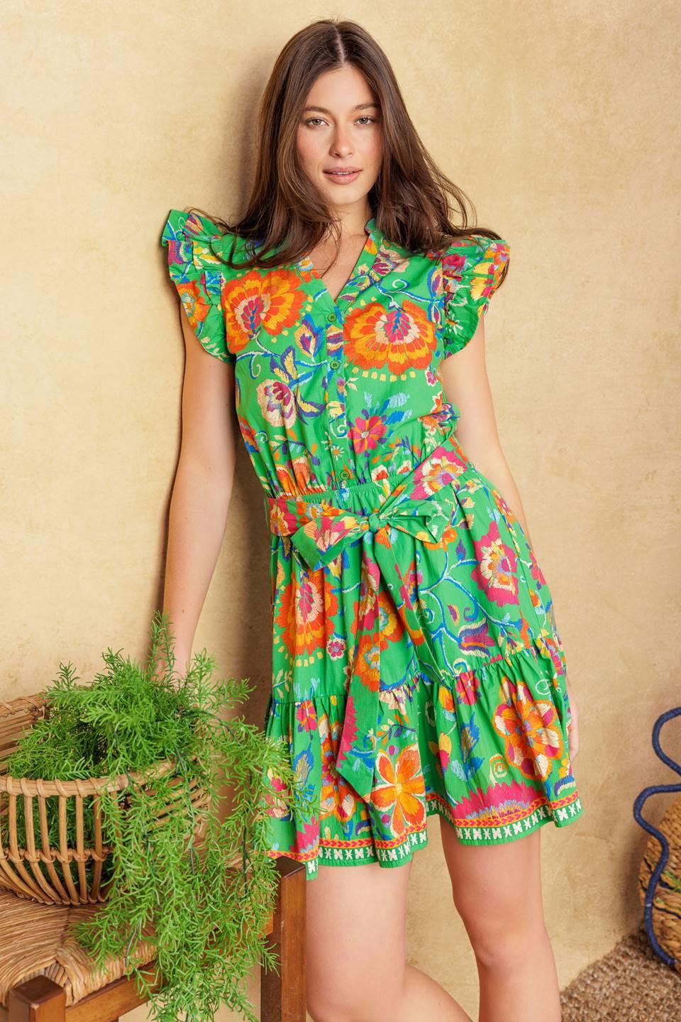 BRIGHTER DAYS WOVEN MINI DRESS BRIGHTER DAYS WOVEN MINI DRESS