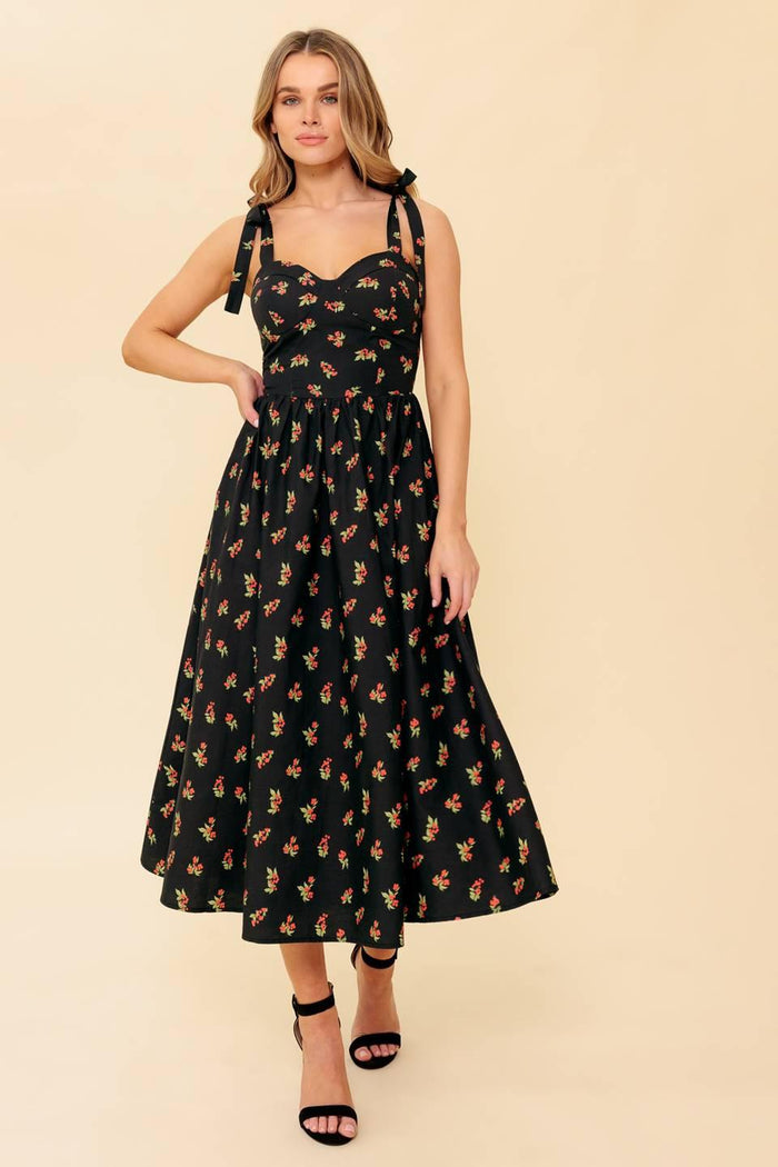 Clover Dress in Deep Tomato