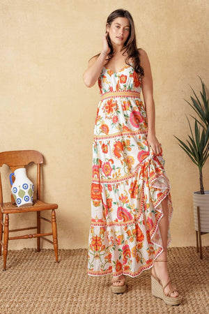 EASY ON ME IVORY RED MIDI DRESS - Flying Tomato - DRESSES - Flying Tomato