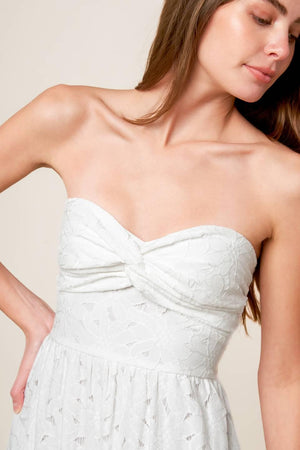 WISHING WELL WHITE WOVEN LACE MAXI DRESS.