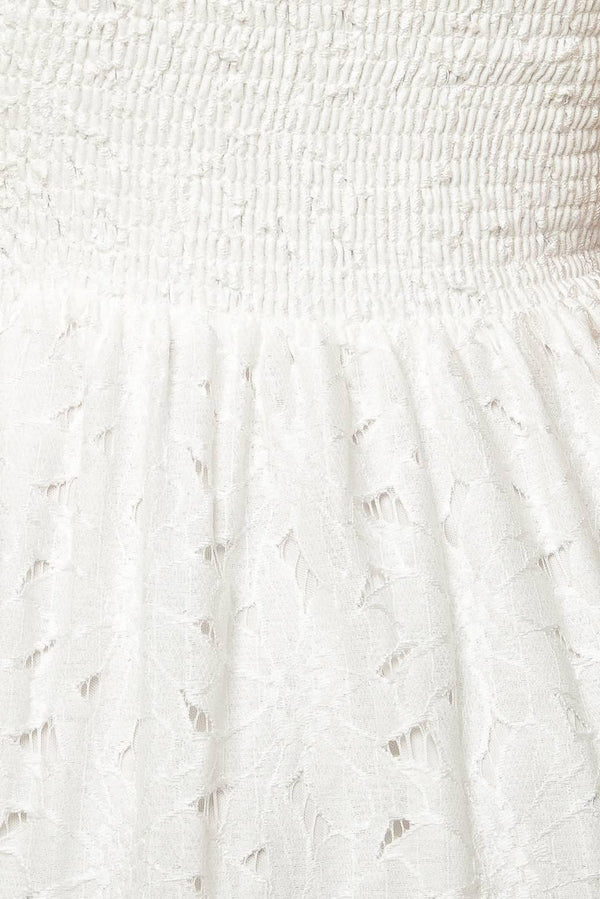 WISHING WELL WHITE WOVEN LACE MAXI DRESS.