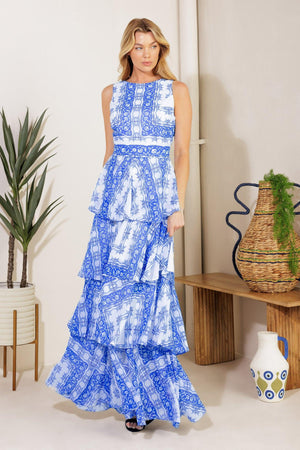 DREAM OF THE FLEET WOVEN MAXI DRESS.