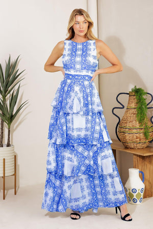 DREAM OF THE FLEET WOVEN MAXI DRESS.