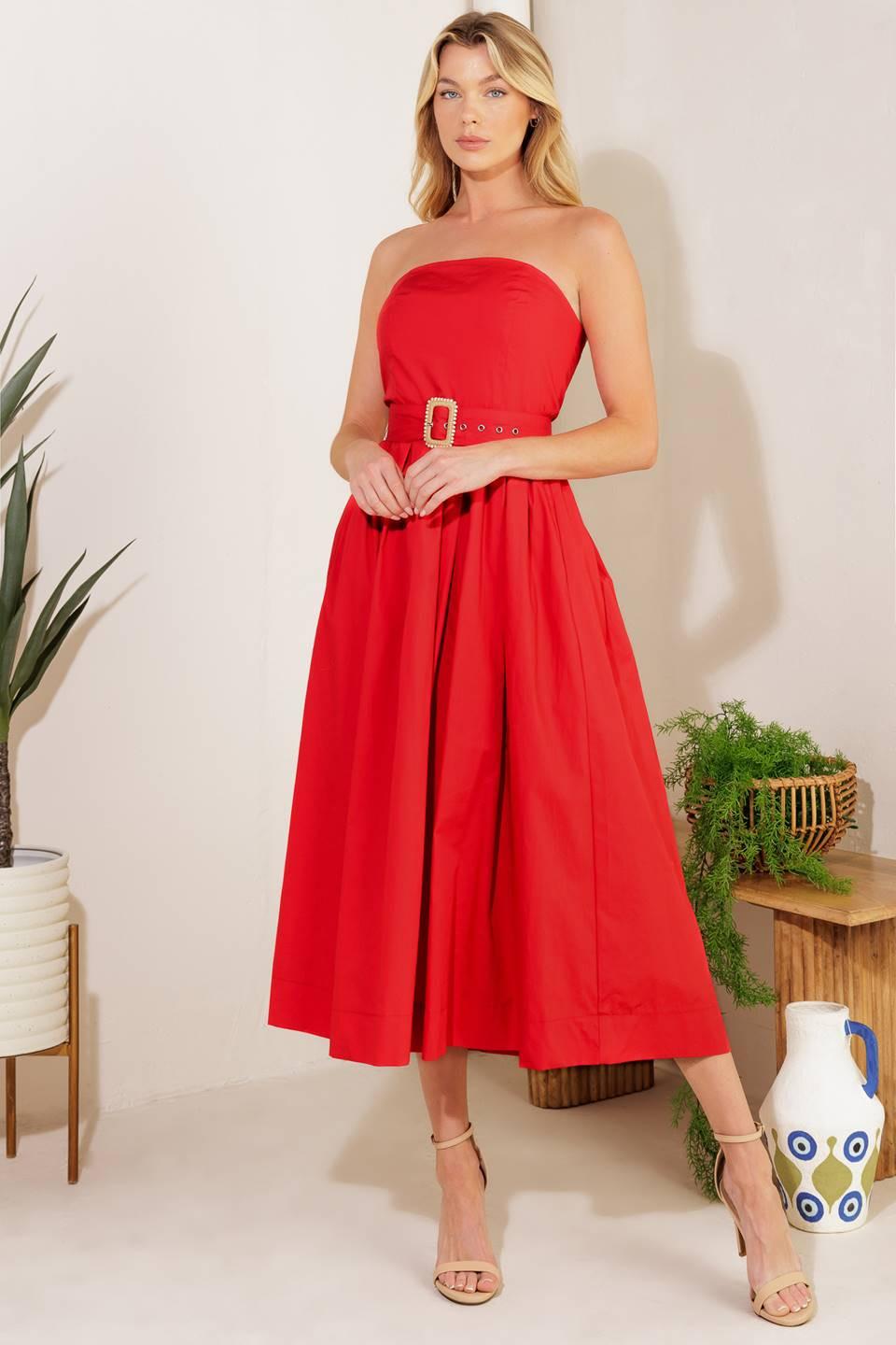 DAYS THAT FADE WOVEN MIDI DRESS.