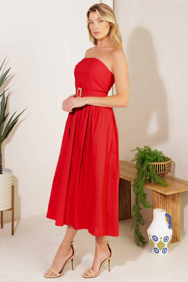 DAYS THAT FADE WOVEN MIDI DRESS.