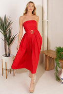 DAYS THAT FADE WOVEN MIDI DRESS.