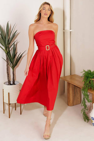 DAYS THAT FADE WOVEN MIDI DRESS.