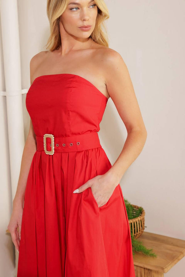 DAYS THAT FADE WOVEN MIDI DRESS.