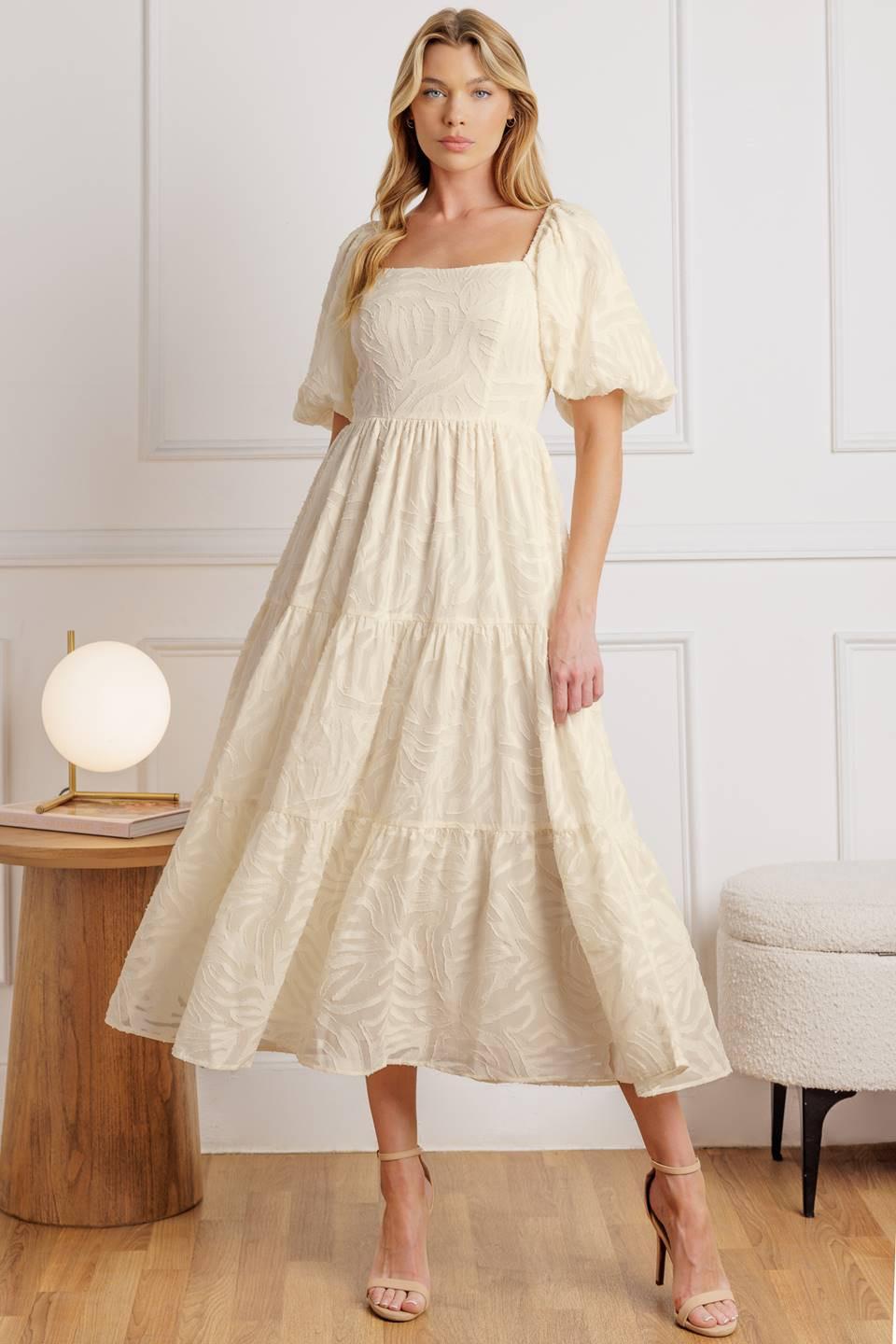 BRISK ADVENTURES WOVEN MIDI DRESS - Flying Tomato - DRESSES - CREAM