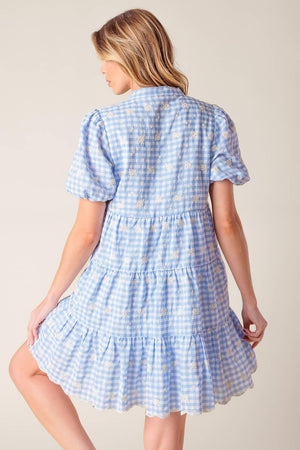 LET'S CATCH UP WOVEN BABYDOLL DRESS.
