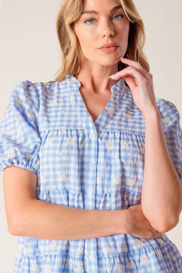 LET'S CATCH UP WOVEN BABYDOLL DRESS.