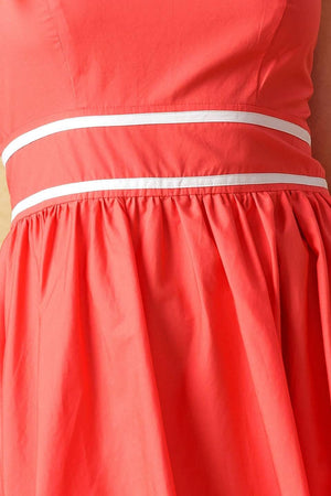 RAISING THE BAR WOVEN MIDI DRESS.
