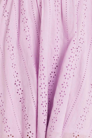 MIDNIGHT MIRAGE GOWN WOVEN EYELET MINI DRESS.