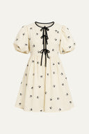 A DAY AT THE VINEYARD WOVEN MINI BADYDOLL DRESS