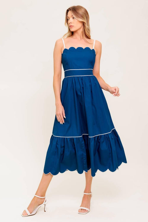 SOMEWHERE UP ABOVE DENIM MIDI DRESS main image 1