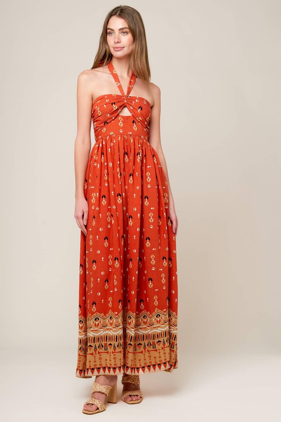 SIDEWALK CAF TERRACOTTA WOVEN MAXI DRESS L FLYING TOMATO TERRACOTTA / L SIDEWALK CAF TERRACOTTA WOVEN MAXI DRESS L FLYING TOMATO TERRACOTTA / L