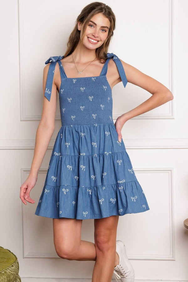 DUSK ENCHANTMENT WOVEN MINI DRESS.