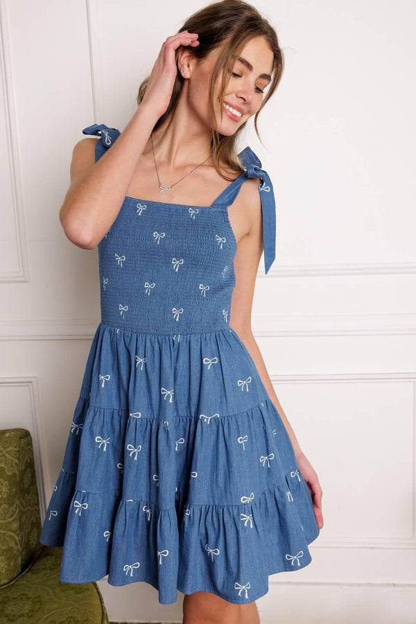 DUSK ENCHANTMENT WOVEN MINI DRESS.