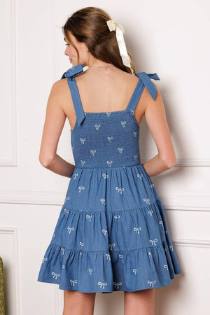 DUSK ENCHANTMENT WOVEN MINI DRESS.