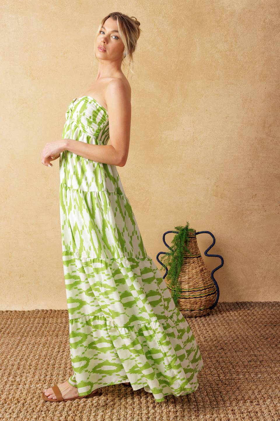 PETALS OF TIME WOVEN MAXI DRESS