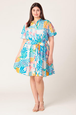 GARDEN SOCIAL WOVEN MINI DRESS.