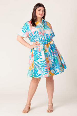 GARDEN SOCIAL WOVEN MINI DRESS.