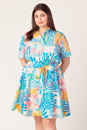 GARDEN SOCIAL WOVEN MINI DRESS.