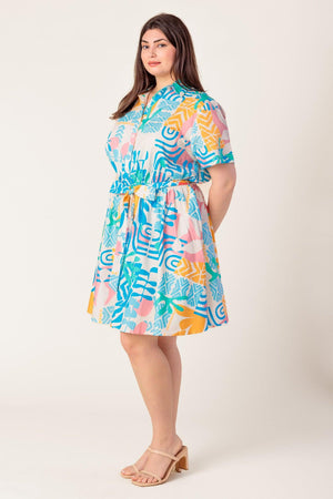 GARDEN SOCIAL WOVEN MINI DRESS.