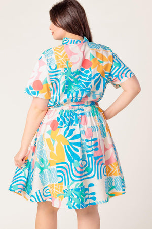 GARDEN SOCIAL WOVEN MINI DRESS.