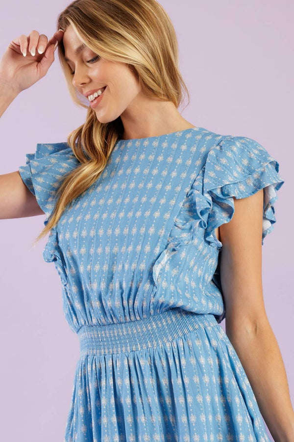 COME AS YOU ARE WOVEN MINI DRESS.