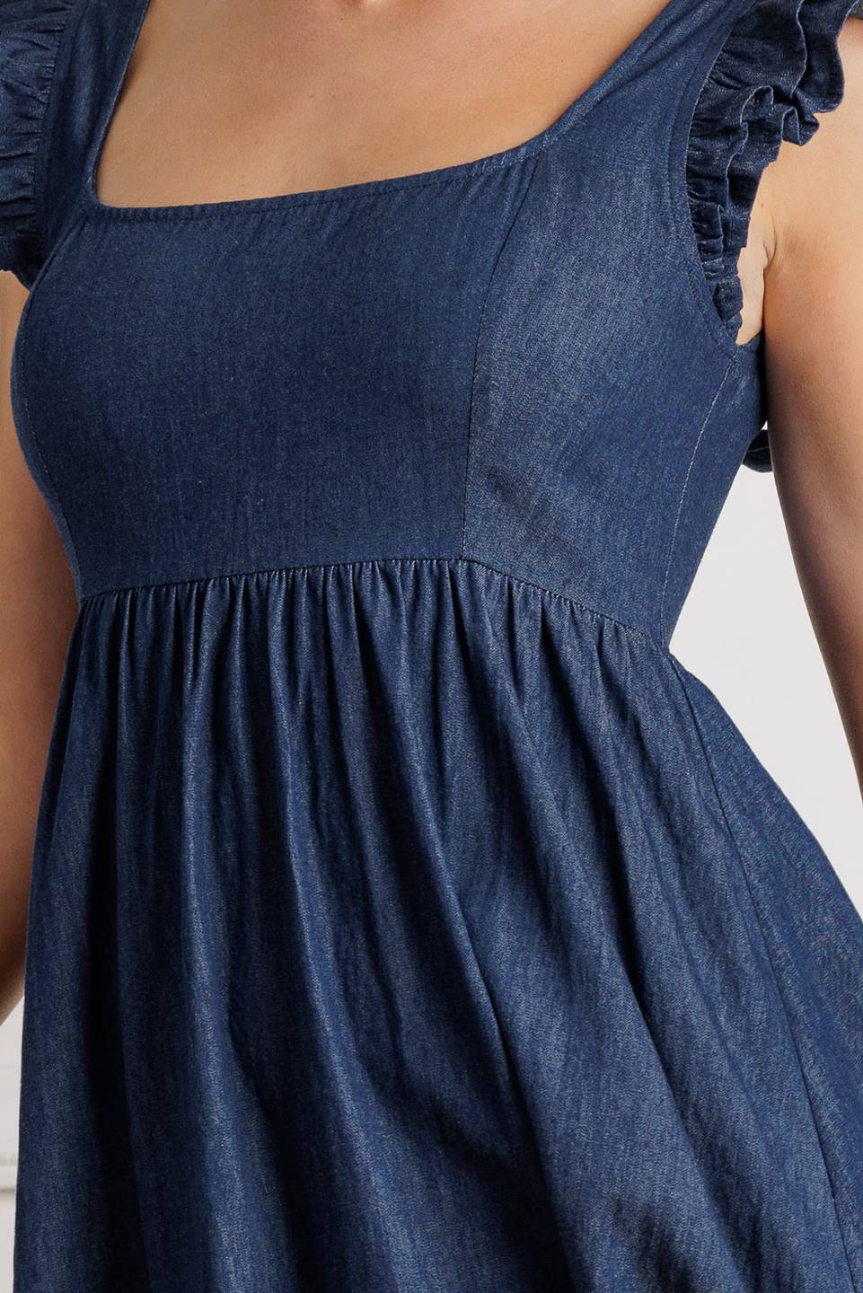 KILLING TIME CHAMBRAY MIDI DRESS