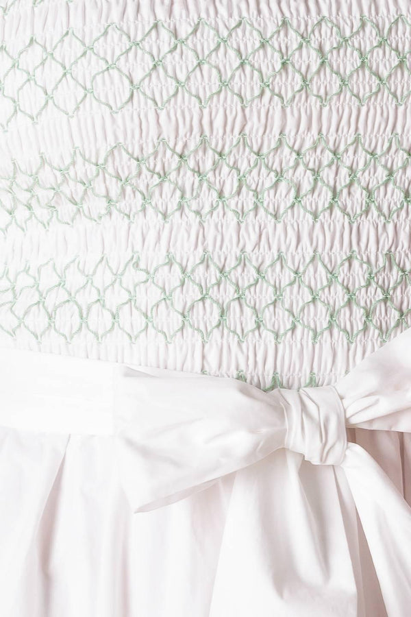 ROMINA BRODERIE WOVEN MIDI DRESS.