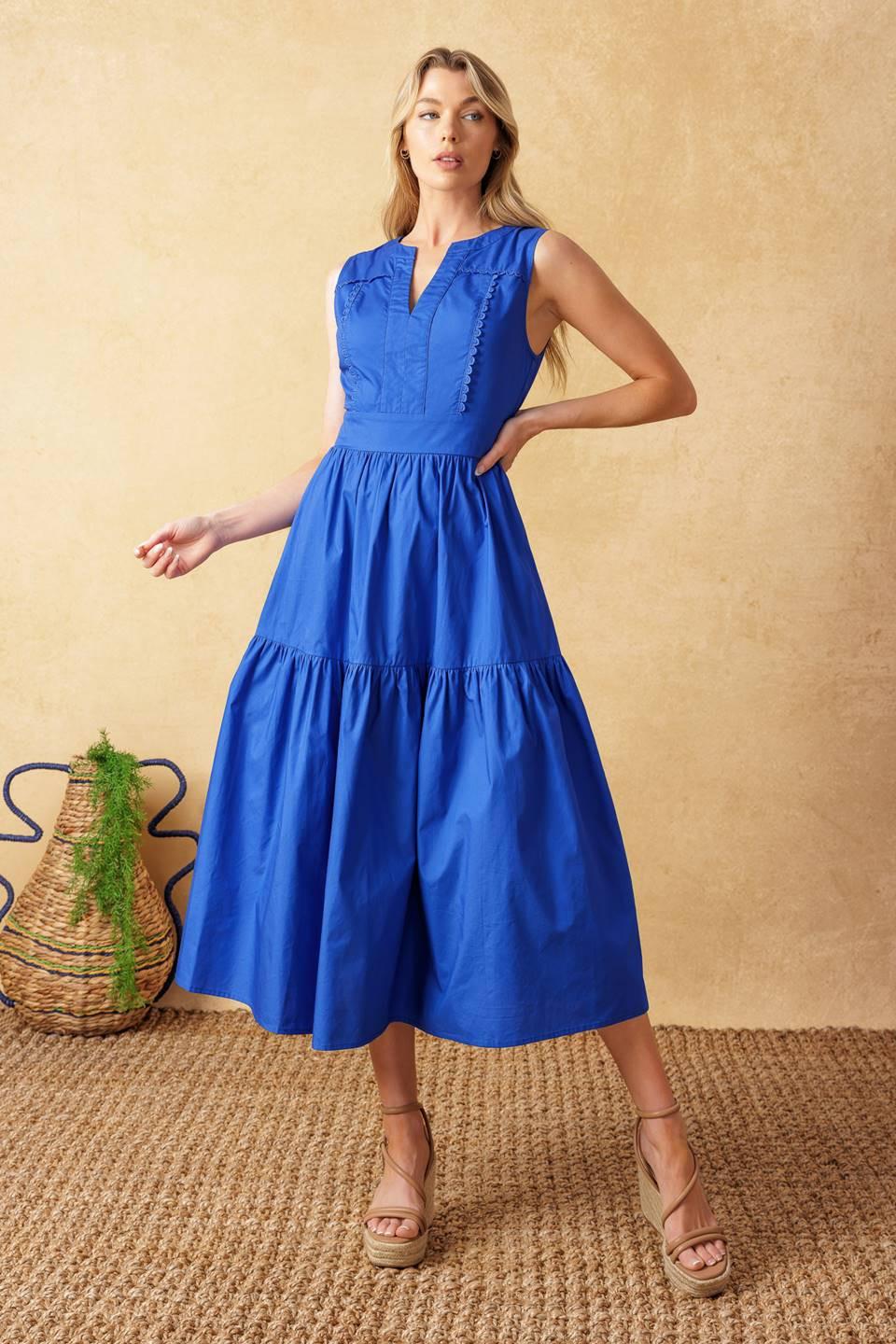 MYSTIC MIRAGE WOVEN MIDI DRESS.