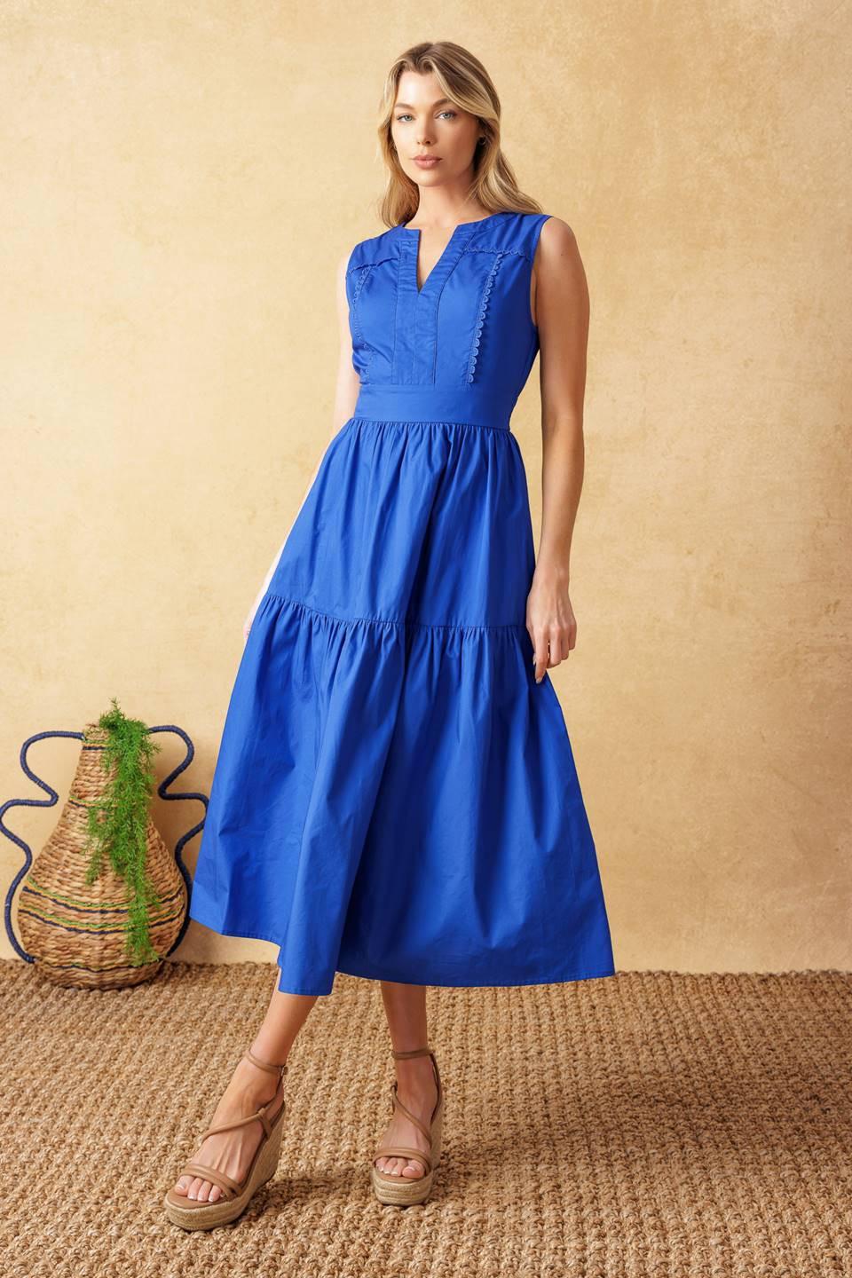 MYSTIC MIRAGE WOVEN MIDI DRESS.