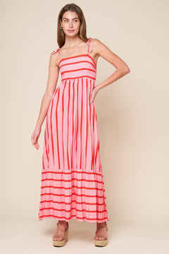SPEAK NOW WOVEN MIDI DRESS.