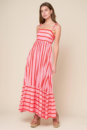 SPEAK NOW WOVEN MIDI DRESS.