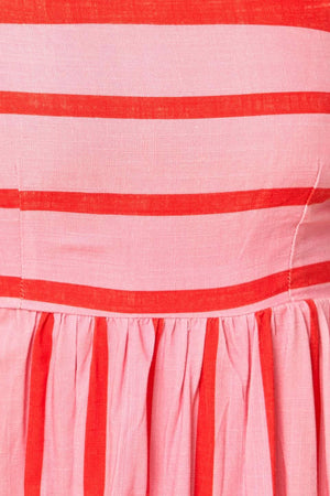SPEAK NOW WOVEN MIDI DRESS.
