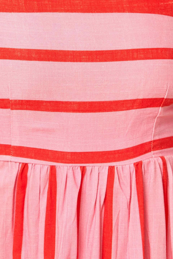 SPEAK NOW WOVEN MIDI DRESS.