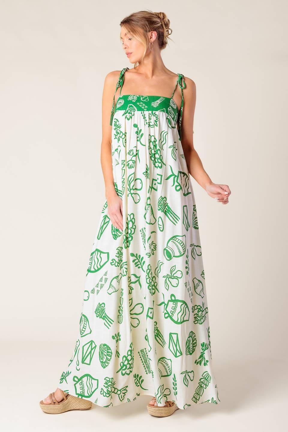 EVERYDAY BLISS WOVEN MAXI DRESS.