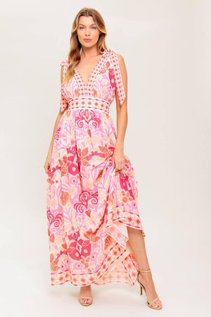 LEACE IT TO FATE WOVEN MAXI DRESS.