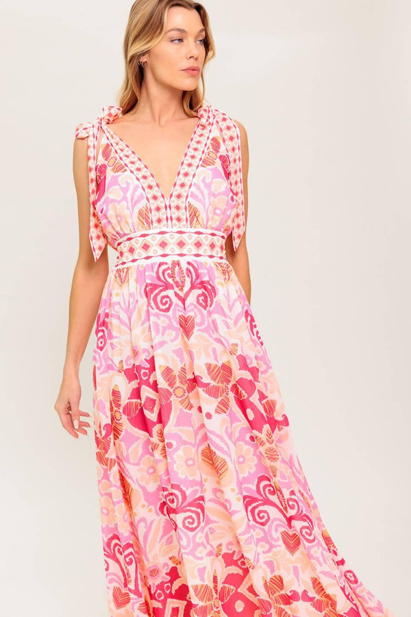 LEACE IT TO FATE WOVEN MAXI DRESS.