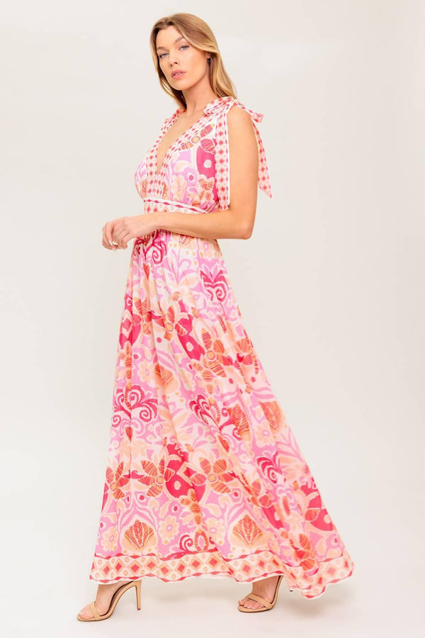 LEACE IT TO FATE WOVEN MAXI DRESS.