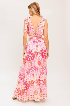 LEACE IT TO FATE WOVEN MAXI DRESS.