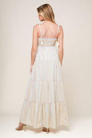 WAVES OF LIFT WOVEN MAXI DRESS.